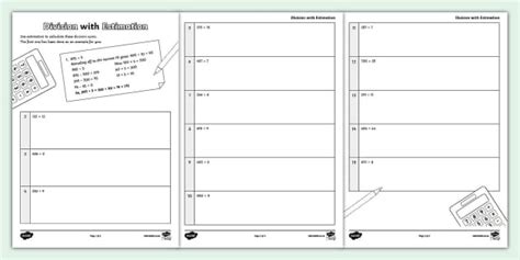 Division with Estimation - Activity Sheet