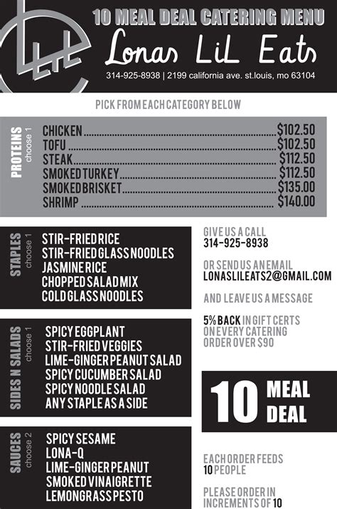 Catering Menu - Lonas LiL Eats