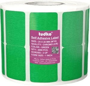 tudko 25 X 20 mm Self adhesive barcode Paper Label Price in India - Buy ...
