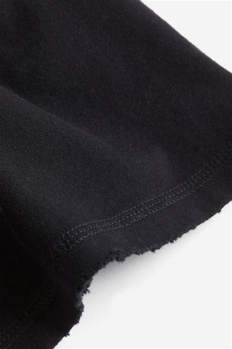 Worn-detail T-shirt - Black - Ladies | H&M IN