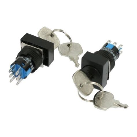 Alcoa Prime2 Pcs Panel Mount DPDT 3 Position Key Lock Rotary Switch AC ...