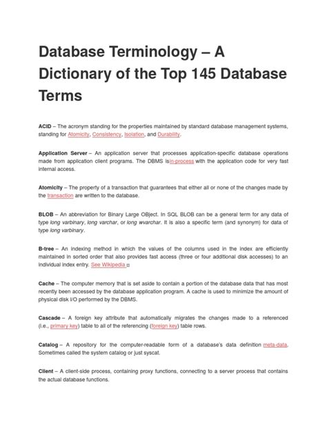Image result for Database Key Terms