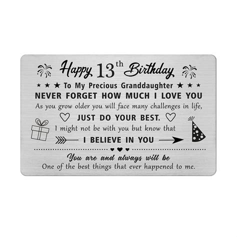 Buy FALOGIJE 13th Birthday Card Gifts for Granddaughter, Birthday Gifts ...