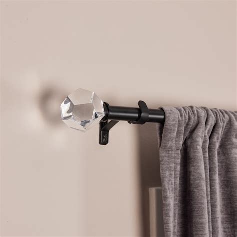 Origin 21 72-in to 144-in Matte Black Iron Single Curtain Rod with ...