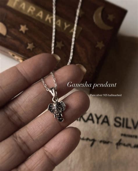 Boho Ganesha 925 Sterling Silver Pendant – Tarakaya Silver