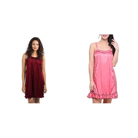 Buy Klamotten Satin Women Nightwear and Bikini Set(Pack of 2)(Kn77&Kn44 ...