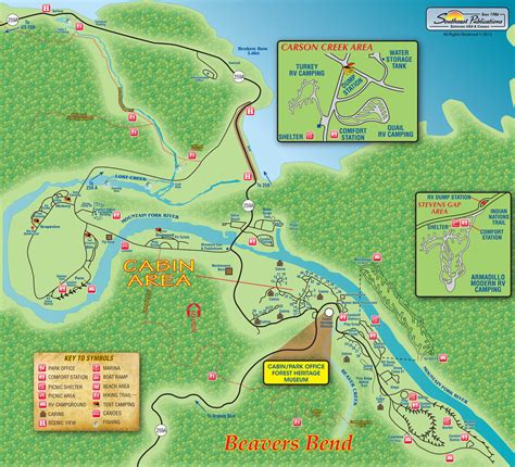 Beavers Bend State Park map, Oklahoma | Beavers bend state park, Beaver ...
