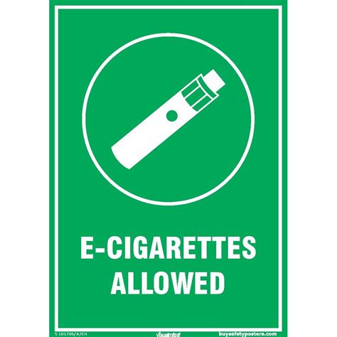 Buysafetyposters.com -E- Cigarettes Allowed Signs in English - PVC ...