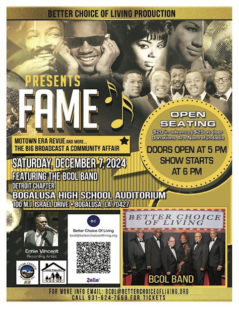 “FAME” Motown Era Revue and More...The Big Broadcast A Community Affair ...