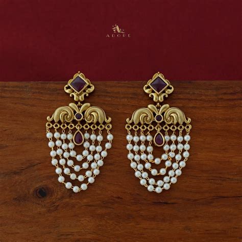 Avantika Diamond Circle Dew Drop Pearl Cluster Earring – Adore By Priyanka