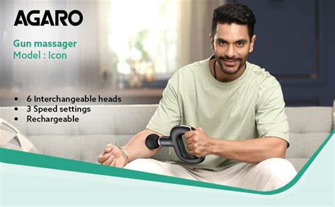 AGARO Icon Handheld Percussion Massage Gun, Brushless Motor ...