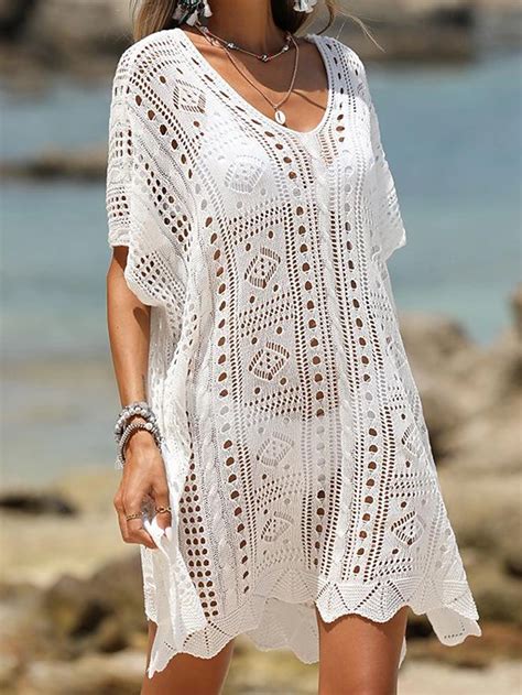 Women's Swimwear Cover Up Swim Dress Swimsuit Crochet Vacation Beach ...