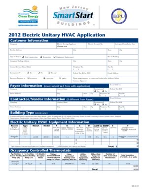 Fillable Online 2012 Electric Unitary HVAC Application Fax Email Print ...