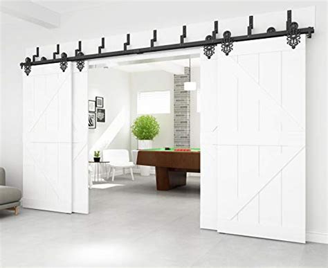 Buy Diyhd Bypass Sliding Barn Wood Door Rustic Black Bypass Track Barn ...