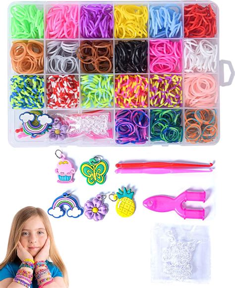 GOLD LEAF Rainbow Color Diy Loom Band Kit With 4200 Colourful Rubber ...