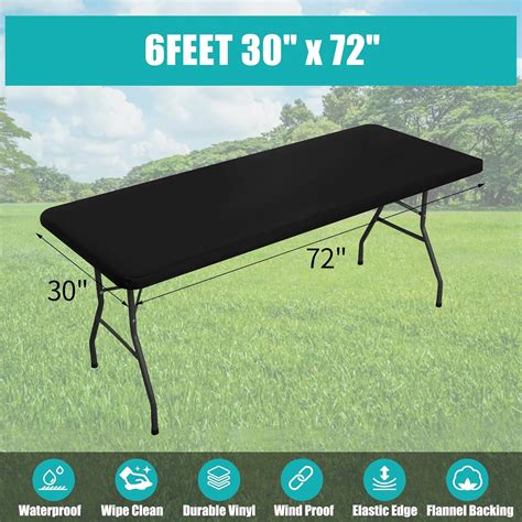 Buy smiry Rectangle Table Cloth Cover, Elastic Fitted Flannel Backed ...