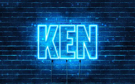 Happy Birtay Ken, , blue neon lights, Ken name, creative, Ken Happy ...