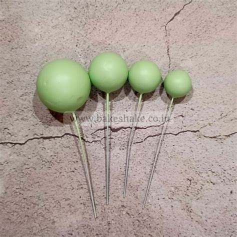 Green Faux Ball Toppers (20 Pcs) Matt Finish