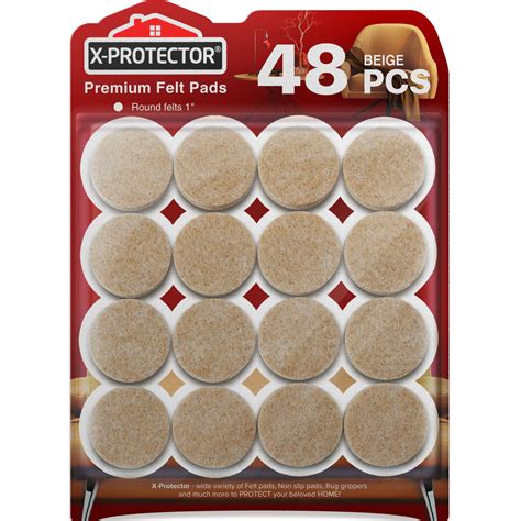 Best Felt Furniture Pads X-PROTECTOR - 48 Premium Chair Felt Pads Floor ...