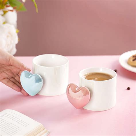 Heart Balloon Coffee Mug Set Of 2 Pink Blue 330ml Online - Premium ...