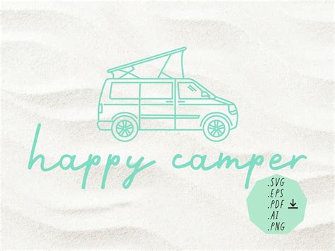 Buy Digital SVG Download Happy Camper / Camping VW Bus / Digital File ...