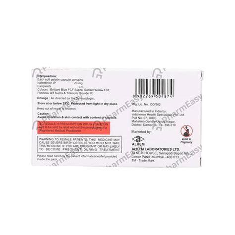 Eunozit 20 MG Softgel Capsule (10): Uses, Side Effects, Price & Dosage ...