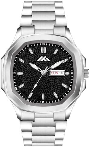 ON TIME OCTUS Analogue Stylish Silver Color Case with Stainless Steel ...