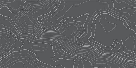 Contorno de mapa topográfico ondulado preto e branco Mapa topográfico e ...