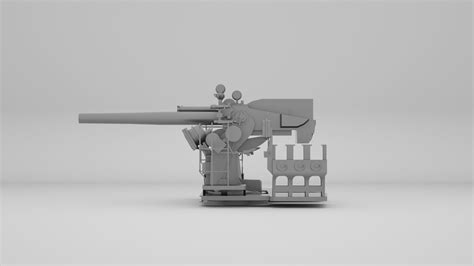 5 inch - 127mm 25 Mk19 Single Naval Gun 3D model rigged | CGTrader