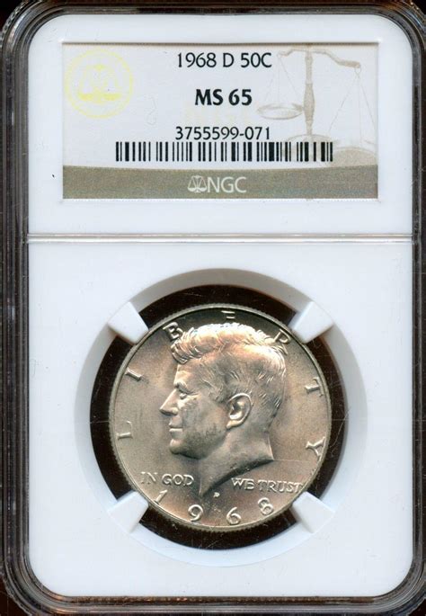 1968-D 50C MS65 NGC Kennedy Silver Half Dollar (9071) - For Sale, Buy ...