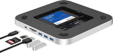 Qwiizlab USB C Hub with Dual Drive Enclosure, Docking Station for Mac ...