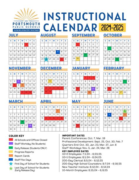 Portsmouth Public Schools Calendar 2025-2026 PDF | Holidays