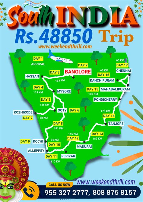 Grand South India Trip Map: Explore Roads and Destinations