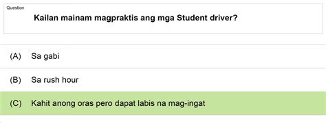 Image result for Lto Exam Answer Key Tagalog