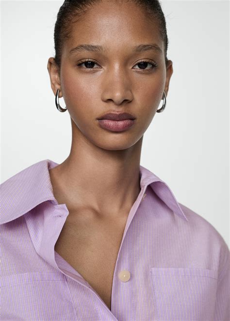 Oversize striped shirt - Women | MANGO USA