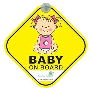 Baby Moo Infant Car Safety Sign Board with Vacuum Suction Cup Clip ...
