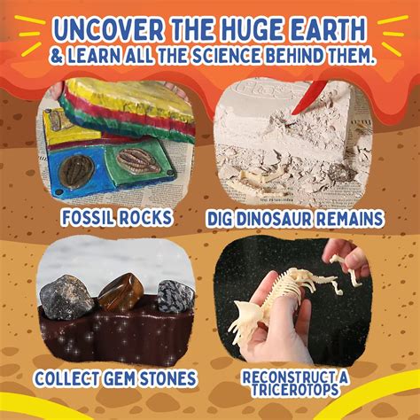 Buy Playz Huge Earth Volcano, Dinosaur & Fossil Dig Kit - Stem Science ...