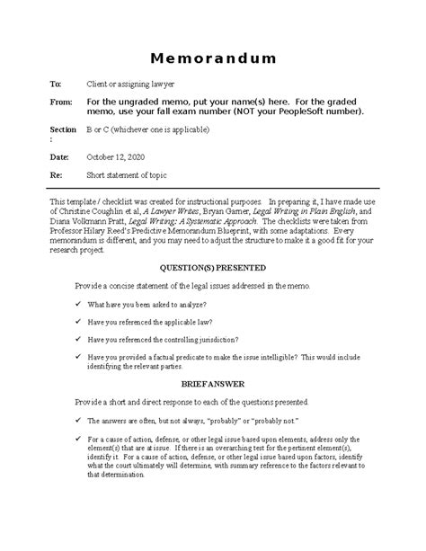 Sample Legal Memorandum