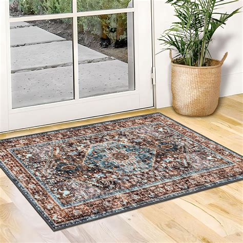 Amazon.com: KOZYFLY Boho Entry Rugs 2'x 3'and Runner Rug 2'x 6' Blue ...