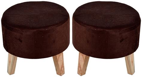 Tanissh Round Pouf Stools (Brown, Set of 2) : Amazon.in: Home & Kitchen