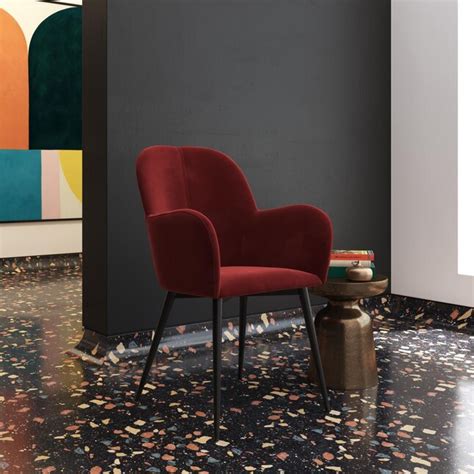 DHP Fallon Modern Burgundy Velvet Accent Chair 2299579 at Lowes.com