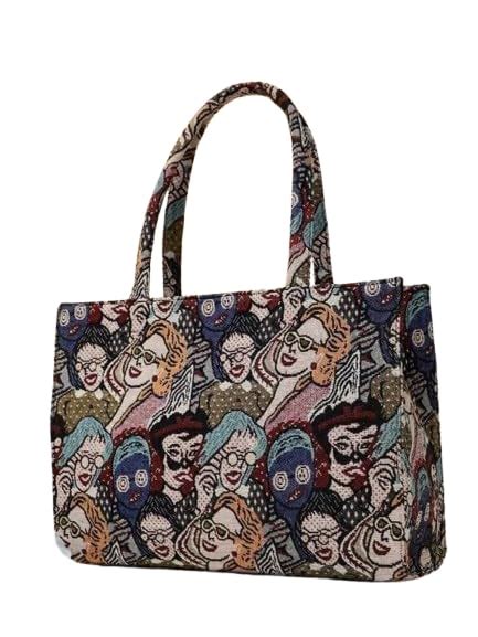 Buy SiddhaSwari Artistic Pattern Tapestry Tote Bag, Decorative Face ...