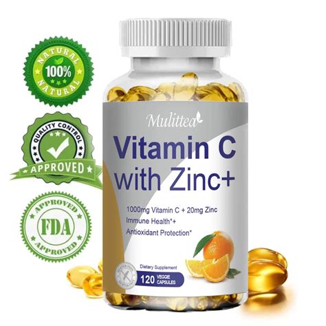 Mulittea Vitamin C With Zinc Promote iron absorption and improve appetite 120pcs | Shopee ...