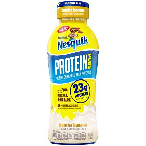 Buy Nestle Nesquik Protein Plus Milk 14 oz Plastic Bottles - Pack of 12 ...