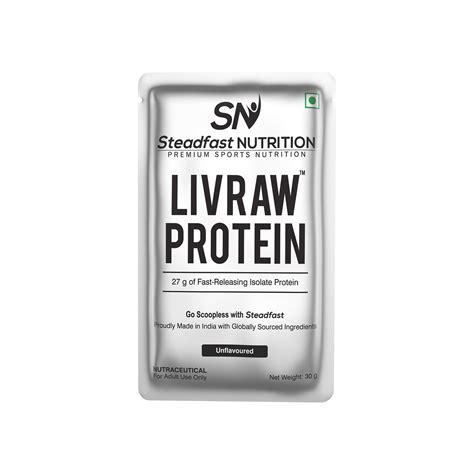 Unflavoured Whey Protein Isolate 90%, with 27g Protein | LIVRAW Protein ...