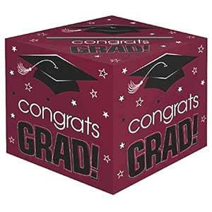 Amscan School Colors Graduation Party "Congrats Grad!" Card Box Holder ...
