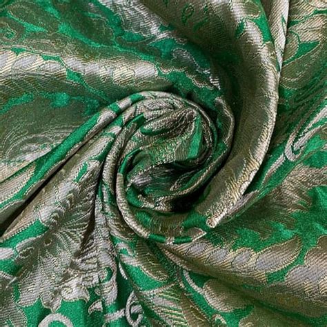 Light Green Colour Pure Brocade Fabric
