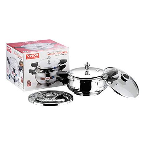 Vinod Stainless Steel Sandwich Bottom Magic Outer Lid Pressure Cooker ...