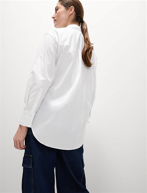 Buy Pure Cotton Oversized Shirt at Marks & Spencer