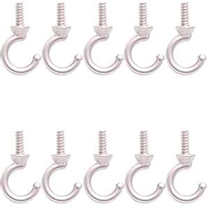 Mike Home 10 Pcs Zinc Alloy Screw-in Hook Mug Ceiling Cup Coat Cabinet ...